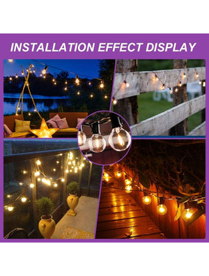 IFITech · Waterproof · Auto ON/OFF · 4 Modes Lighting · 10 LED G40 Bulbs · Solar Powered String Lights- 5.5 Meters