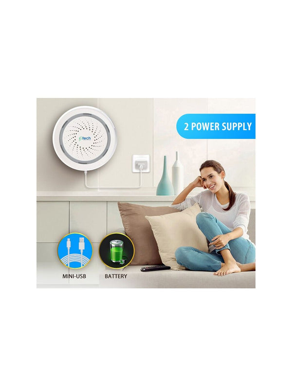 IFITech Smart · WiFi Control · Notification Alerts · Voice Control · Battery Powered - Wi-Fi Siren Alarm