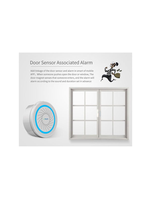 IFITech Smart · WiFi Control · Notification Alerts · Voice Control · Battery Powered - Wi-Fi Siren Alarm