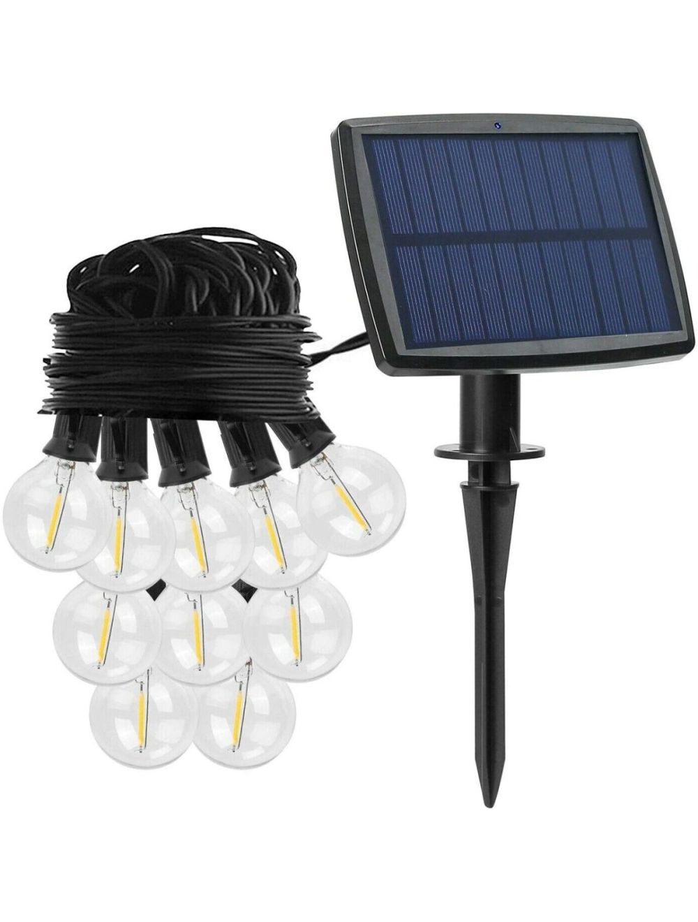 IFITech · Waterproof · Auto ON/OFF · 4 Modes Lighting · 10 LED G40 Bulbs · Solar Powered String Lights- 5.5 Meters