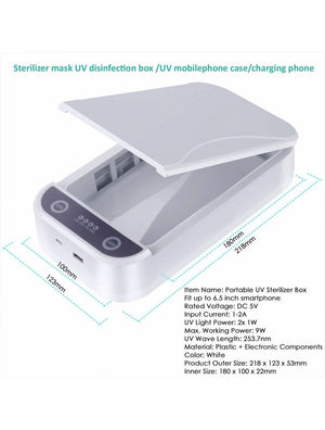 IFITech Portable UV sterilizer box, disinfection box for Mobile Phone, Razors, Nail Scissors, Glasses, Make Up Tools etc..