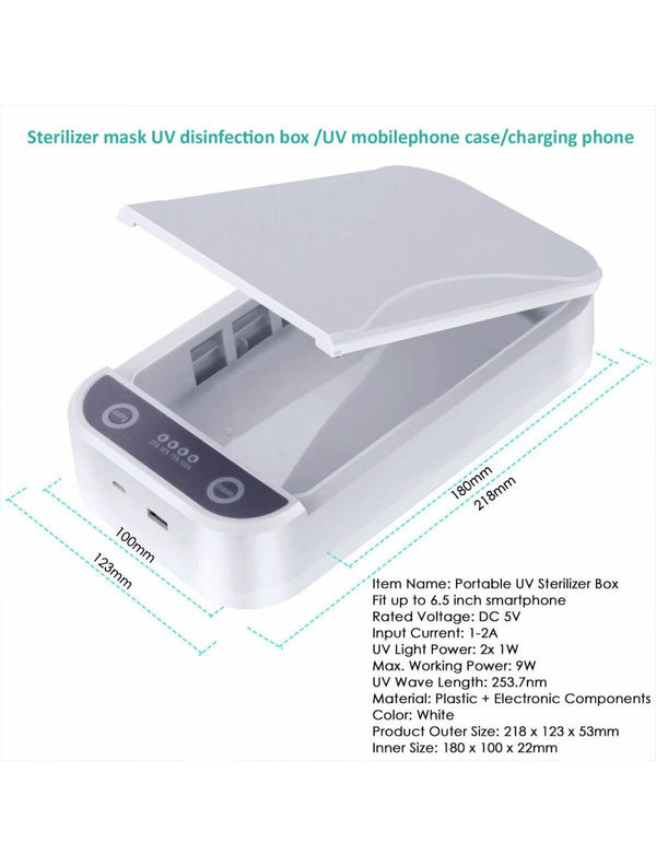 IFITech Portable UV sterilizer box, disinfection box for Mobile Phone, Razors, Nail Scissors, Glasses, Make Up Tools etc..