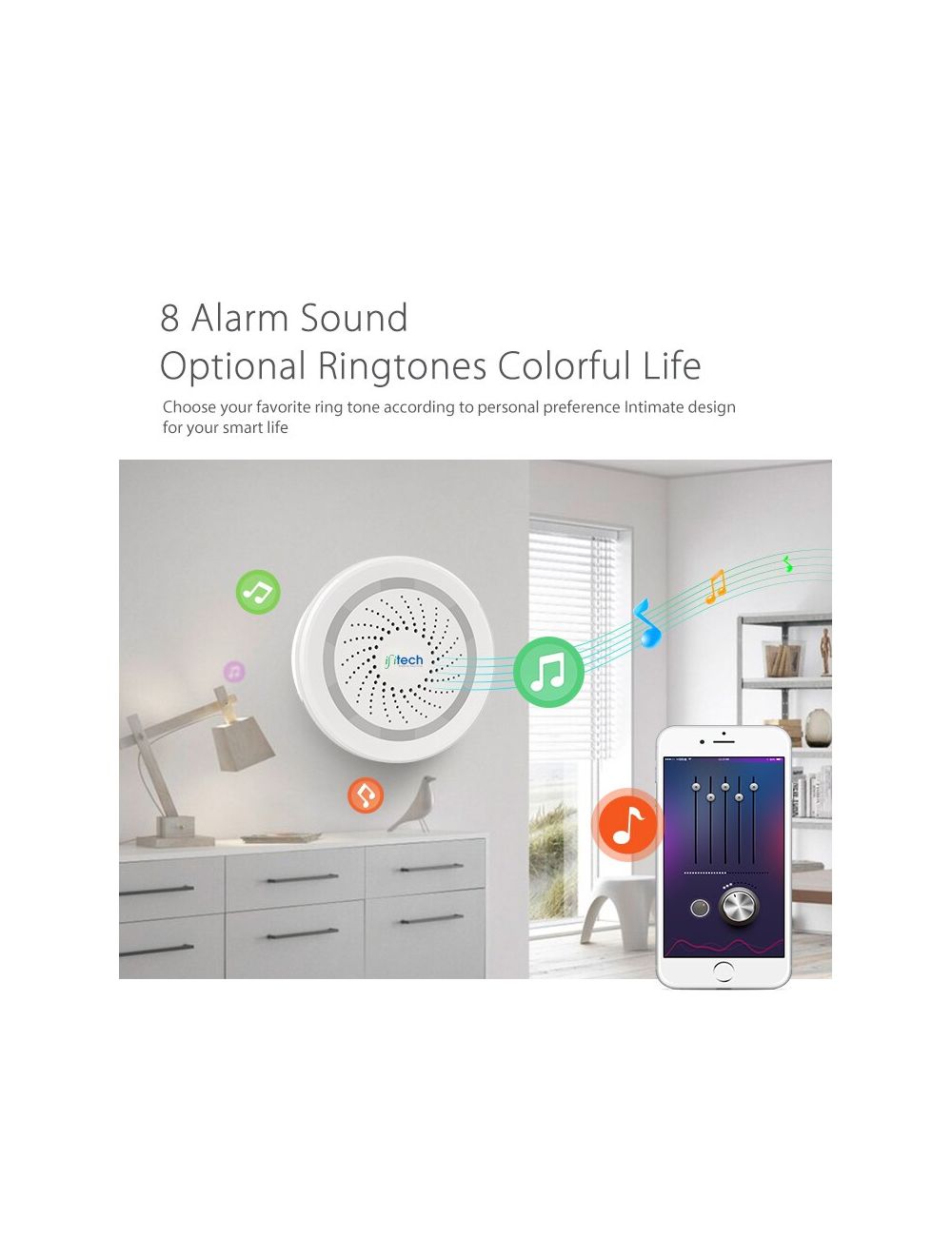 IFITech Smart · WiFi Control · Notification Alerts · Voice Control · Battery Powered - Wi-Fi Siren Alarm