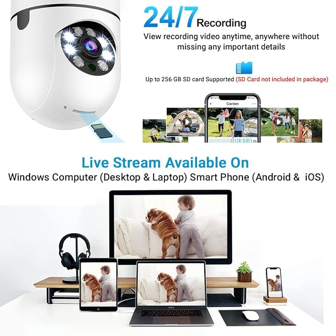 IFITech 2MP and 3MP HD Smart Wi-Fi CCTV Home Security Camera | Bulb Camera Perfect for Home, Office Monitoring (Combo Pack)
