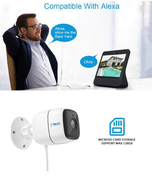 IFITech WiFi Outdoor 1080P Security Camera| APP Control- White