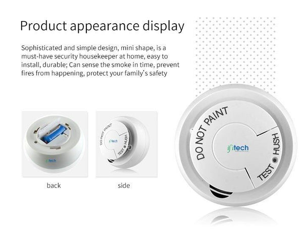 IFITech · Smart WiFi Control · Voice Control · Battery Powered · Smoke Detector