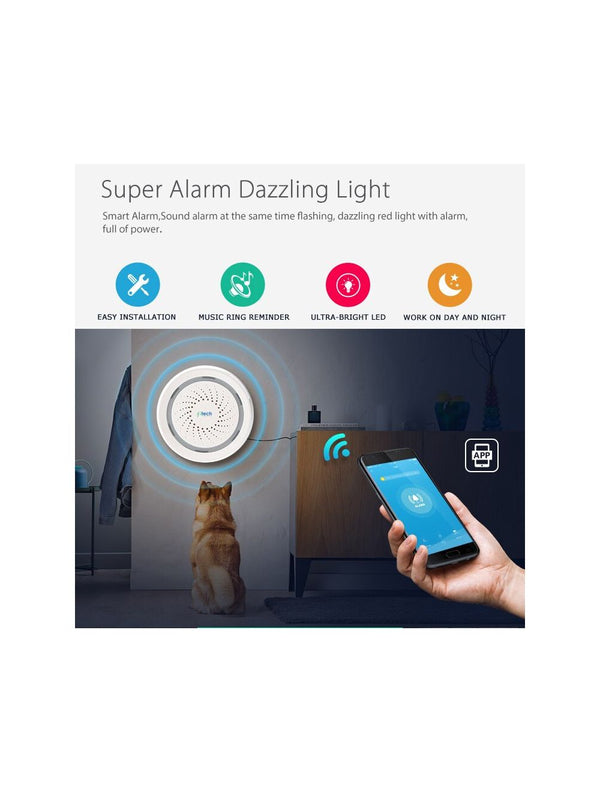 IFITech Smart · WiFi Control · Notification Alerts · Voice Control · Battery Powered - Wi-Fi Siren Alarm