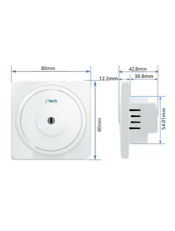 IFITech Smart Touch · WiFi Control · 3 Gang Wall Switch - White