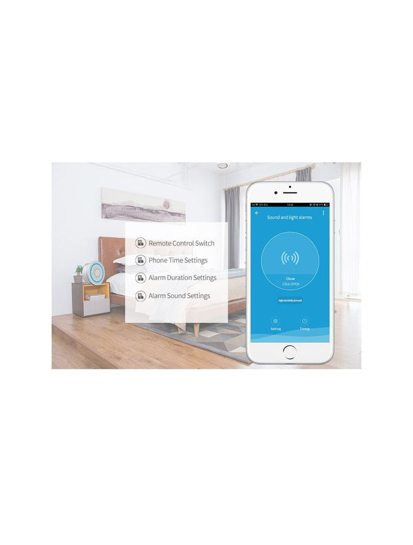 IFITech Smart · WiFi Control · Notification Alerts · Voice Control · Battery Powered - Wi-Fi Siren Alarm