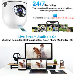 IFITech 3MP Full HD Wi-Fi Pan/Tilt Bulb Camera - V380 App