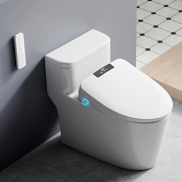 IFITech Electric Bidet Toilet Seat | Heated Toilet Seat with Instant Warm Water & Dryer | Self-Cleaning Nozzle | Remote Control, Night Light