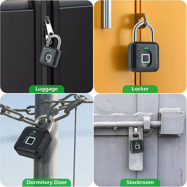 IFITech Fingerprint Lock – Smart Padlock with Keyless Biometric Access - USB Rechargeable| App Control (Bluetooth)