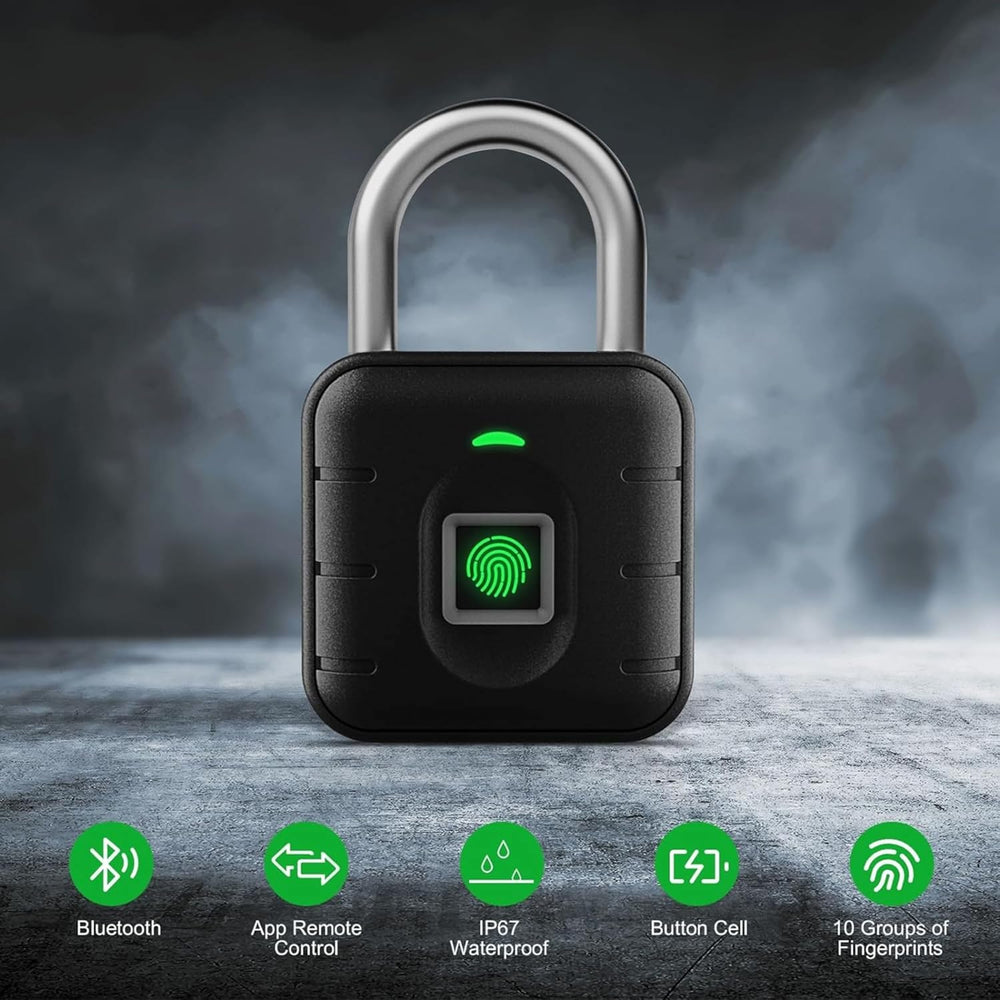 IFITech Fingerprint Lock – Smart Padlock with Keyless Biometric Access - USB Rechargeable| App Control (Bluetooth)