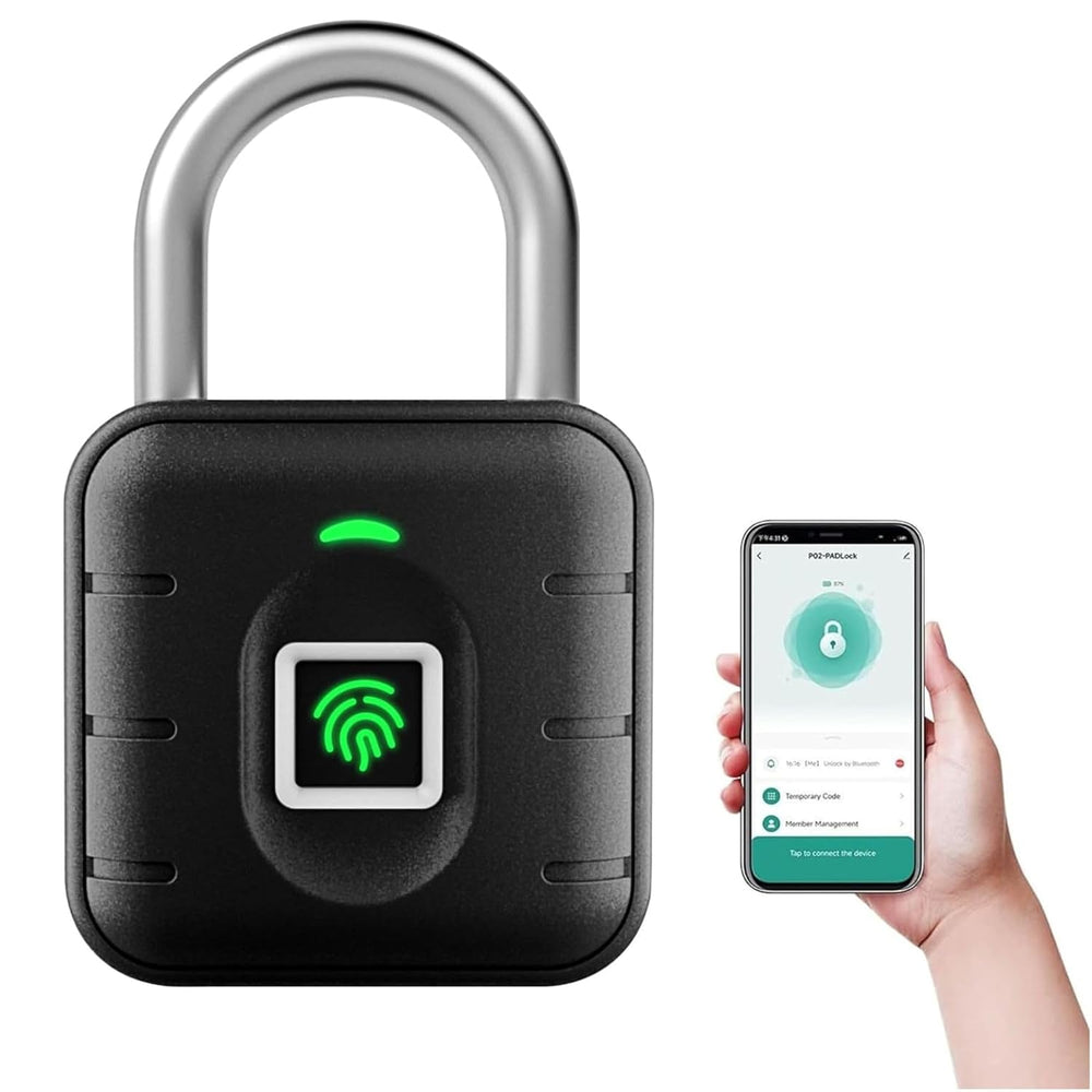 IFITech Fingerprint Lock – Smart Padlock with Keyless Biometric Access - USB Rechargeable| App Control (Bluetooth)