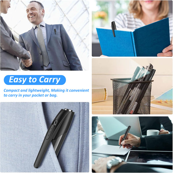 Eye4Spy 1080P HD Pen Camera – discreet hidden spy pen with built-in HD camera, loop recording, portable design, supports up to 128GB micro SD card, rechargeable battery, ideal for meetings, lectures, interviews, and personal security.