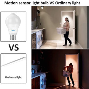 Motion sensor light bulb for bathrooms and hallways — automatic lighting.