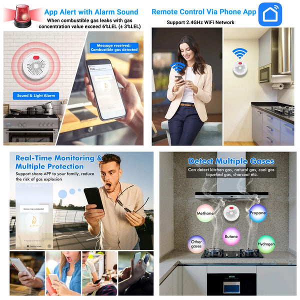 IFITech Plug and Play WiFi Smart LPG Gas Detector Alarm | App Control