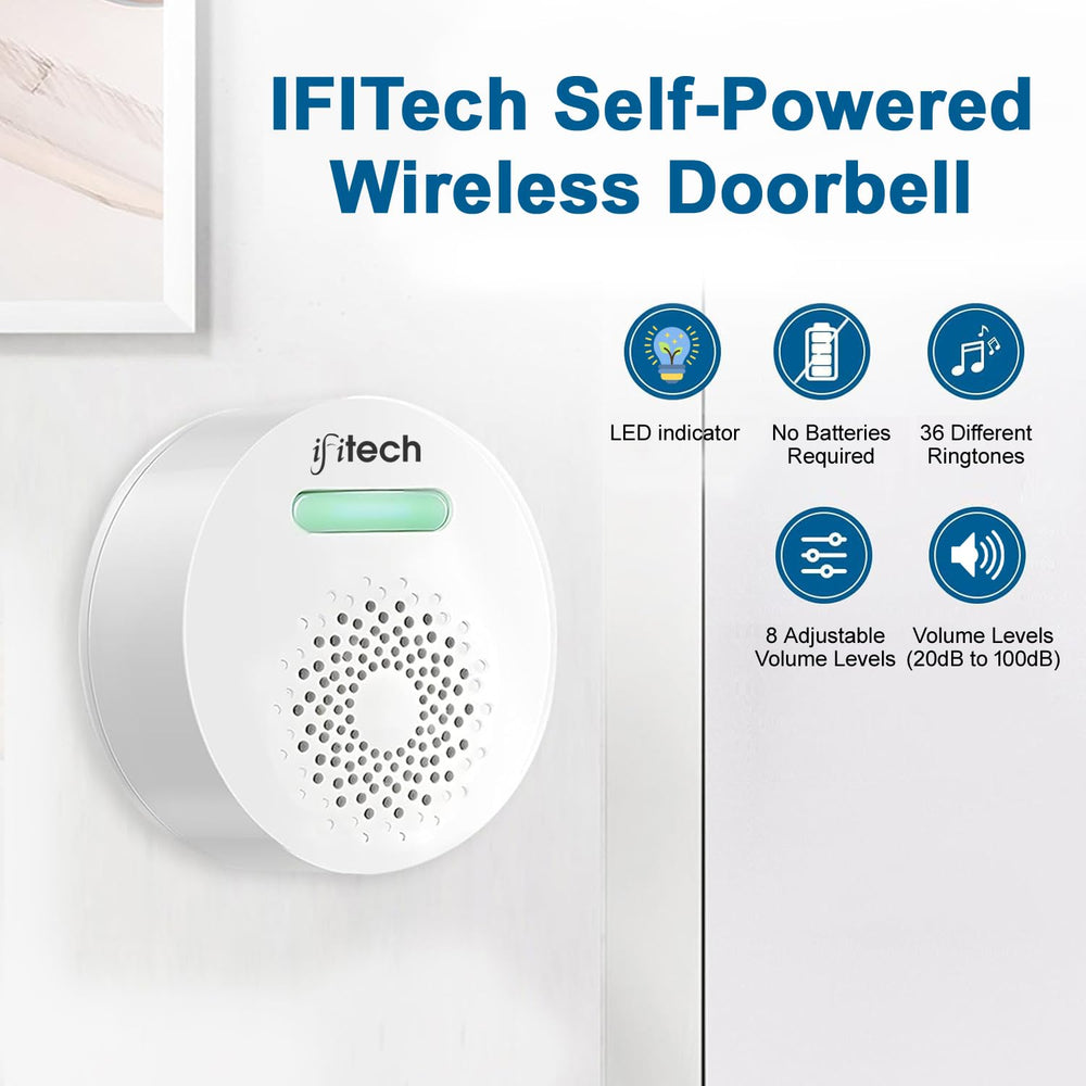 IFITech Self-Powered Wireless Door bell for Home & Office