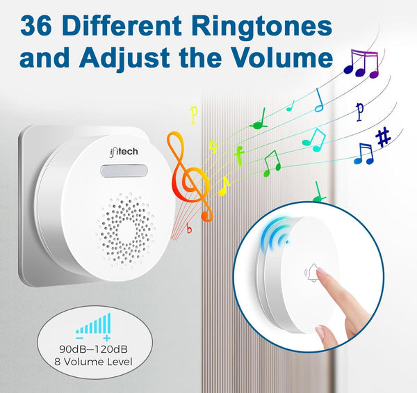 IFITech Self-Powered Wireless Door bell for Home & Office