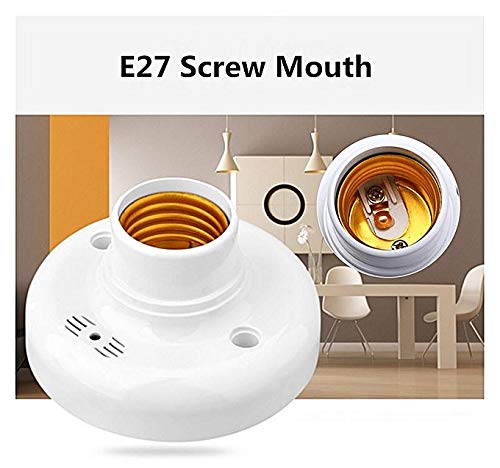 IFITech Smart Sound Sensor Bulb Holder - Support E27 Bulbs, Garage/Door/Under Ground/Cellar Lighting