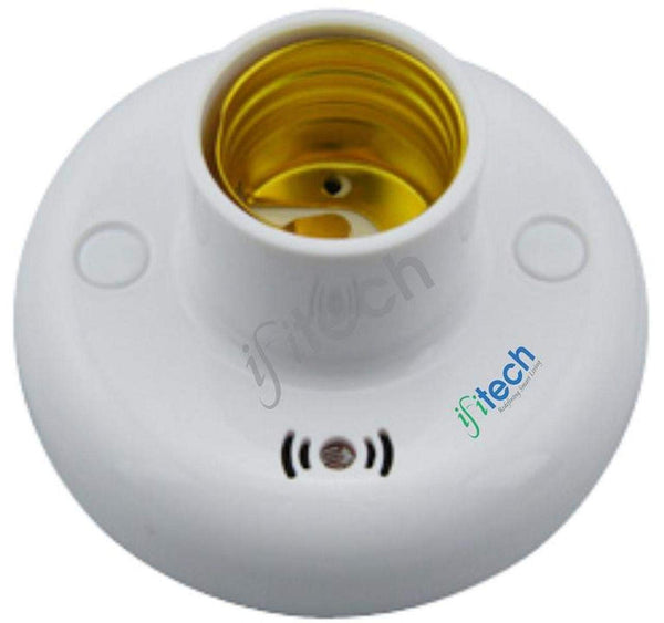 IFITech Smart Sound Sensor Bulb Holder - Support E27 Bulbs, Garage/Door/Under Ground/Cellar Lighting