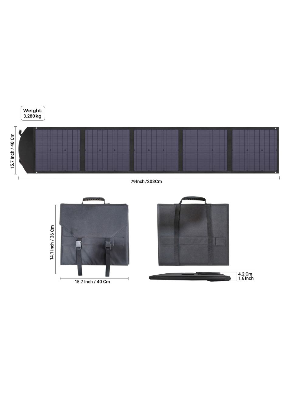 IFITech 100W Foldable Solar Portable USB Outdoor Charger with Dual Charging Ports
