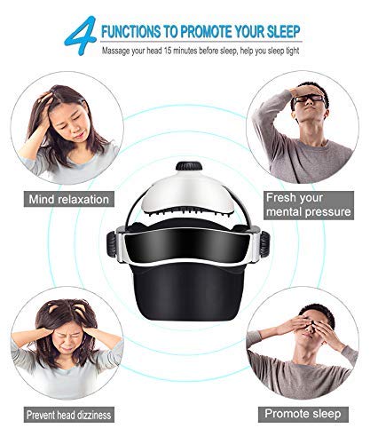 IFITech Head and Eye Massager Helmet with Acupressure, Heat, Air Pressure & Music
