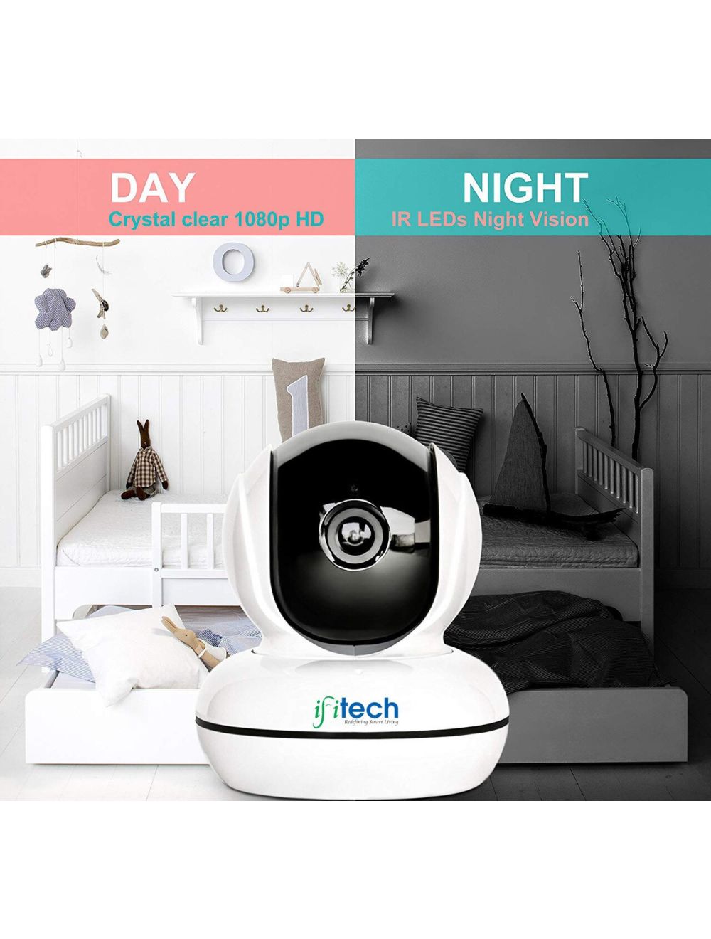IFITech 720p HD Wi-Fi Pan/Tilt Dome Camera - Smart Life App