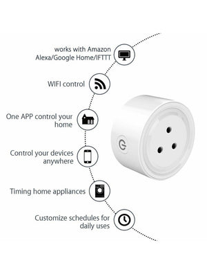 IFITech 10A Smart WiFi Socket, Compatible with Alexa/App (iOS/Android)