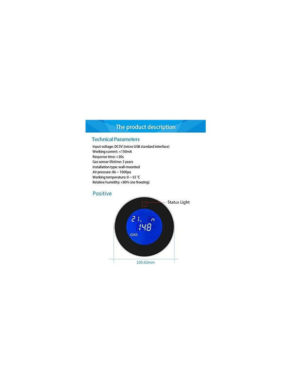 IFITech WiFi  LPG Gas Leak Detector / Alarm | LED Digital Display | App Control