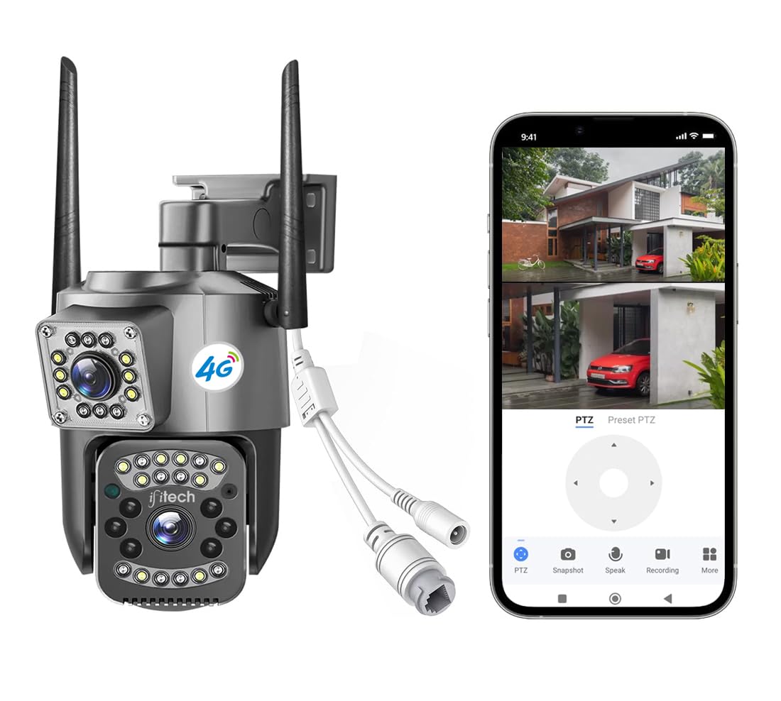 IFITech 4MP Dual-Lens Outdoor CCTV Camera Smart Home Security Camera