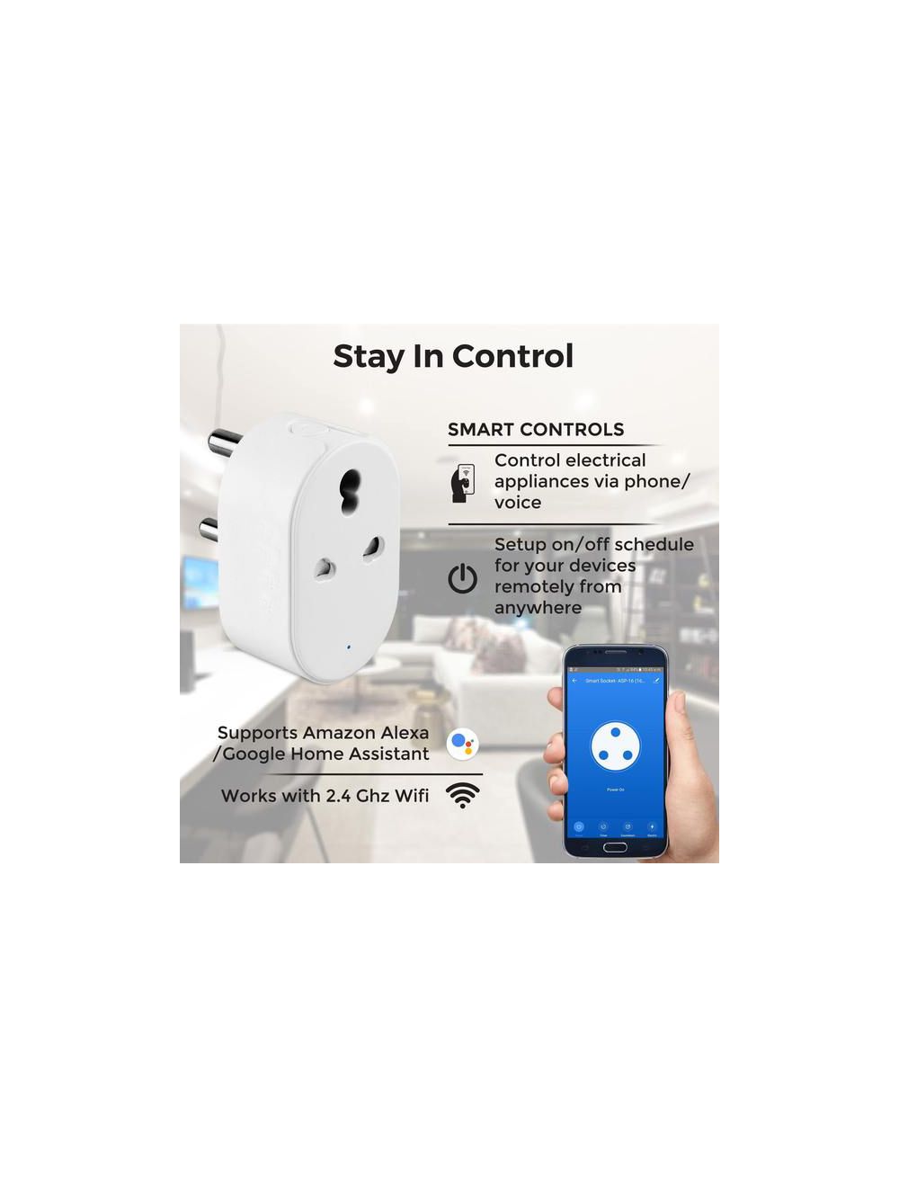 IFITech 16A Smart Wifi Socket, Compatible with Alexa/App (iOS/Android)