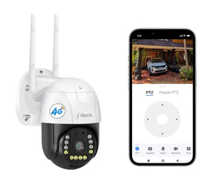 IFITech 4MP Full HD Outdoor CCTV Camera | Smart Home Security Camera SIM Card & Ethernet Connectivity | 360° Coverage
