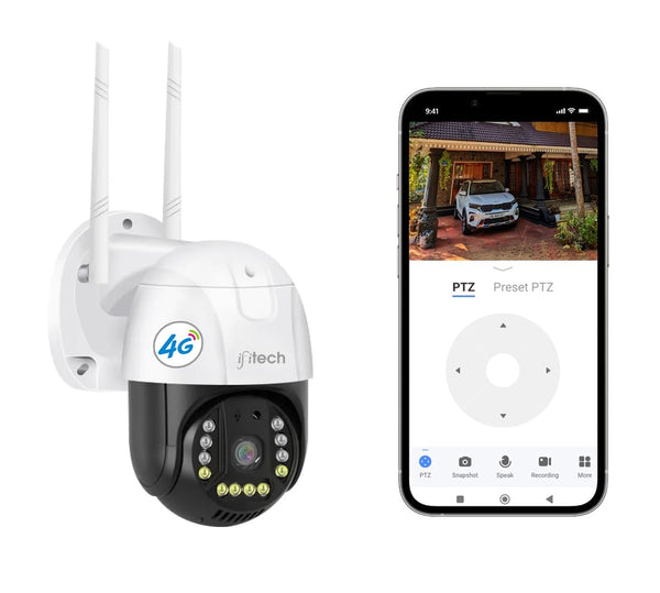 IFITech 4MP Full HD Outdoor CCTV Camera | Smart Home Security Camera SIM Card & Ethernet Connectivity | 360° Coverage