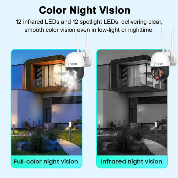 IFITech 4MP Full HD Outdoor CCTV Camera | Smart Home Security Camera SIM Card & Ethernet Connectivity | 360° Coverage