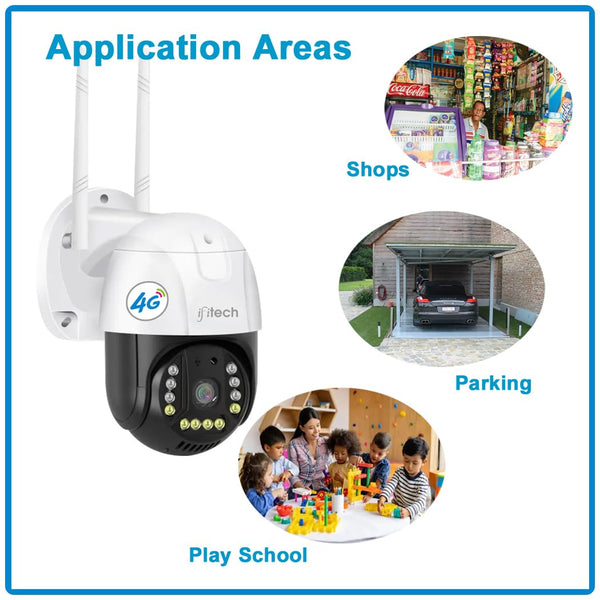 IFITech 4MP Full HD Outdoor CCTV Camera | Smart Home Security Camera SIM Card & Ethernet Connectivity | 360° Coverage