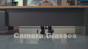 Discreet HD spy glasses with hidden 1080P camera, no visible lens or lights, one-button operation, USB rechargeable battery, microSD support up to 128GB, comfortable and stylish for recording meetings, lectures, and personal security discreetly.