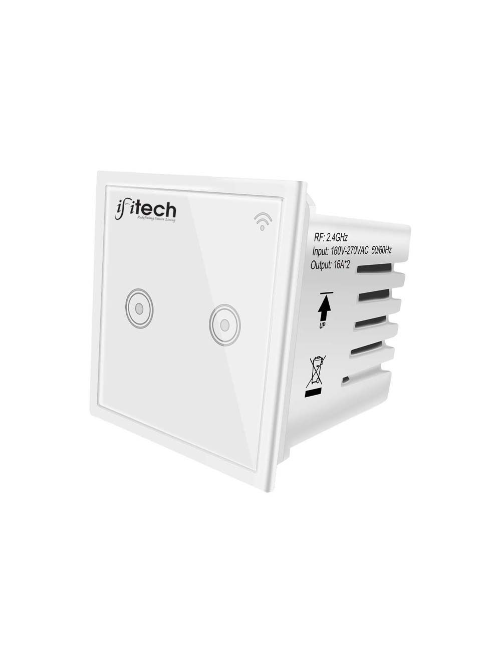 IFITech WiFi Smart Touch Switch (2 Gang) |Compatible  with Alexa/Google Home | App Control