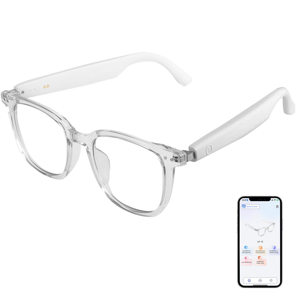 IFITech Smart Bluetooth Audio Glasses with Touch Control, Open-Ear Speakers, Built-in Mic, Remote Camera, Voice Assistant, and 5-Hour Battery – Ideal for Music, Calls, and Outdoor Use.