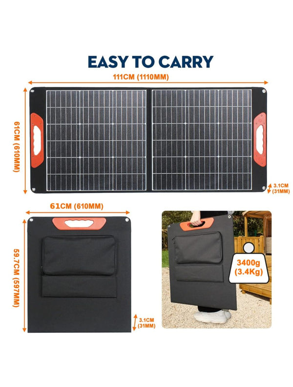 IFITech 120W Portable Waterproof Foldable Solar Panel Charger | Portable Power Station
