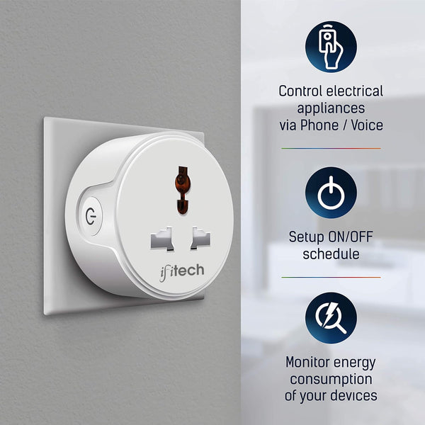 IFITech 10A Wi-Fi Smart Plug with Energy Monitoring - Suitable for Small Appliances