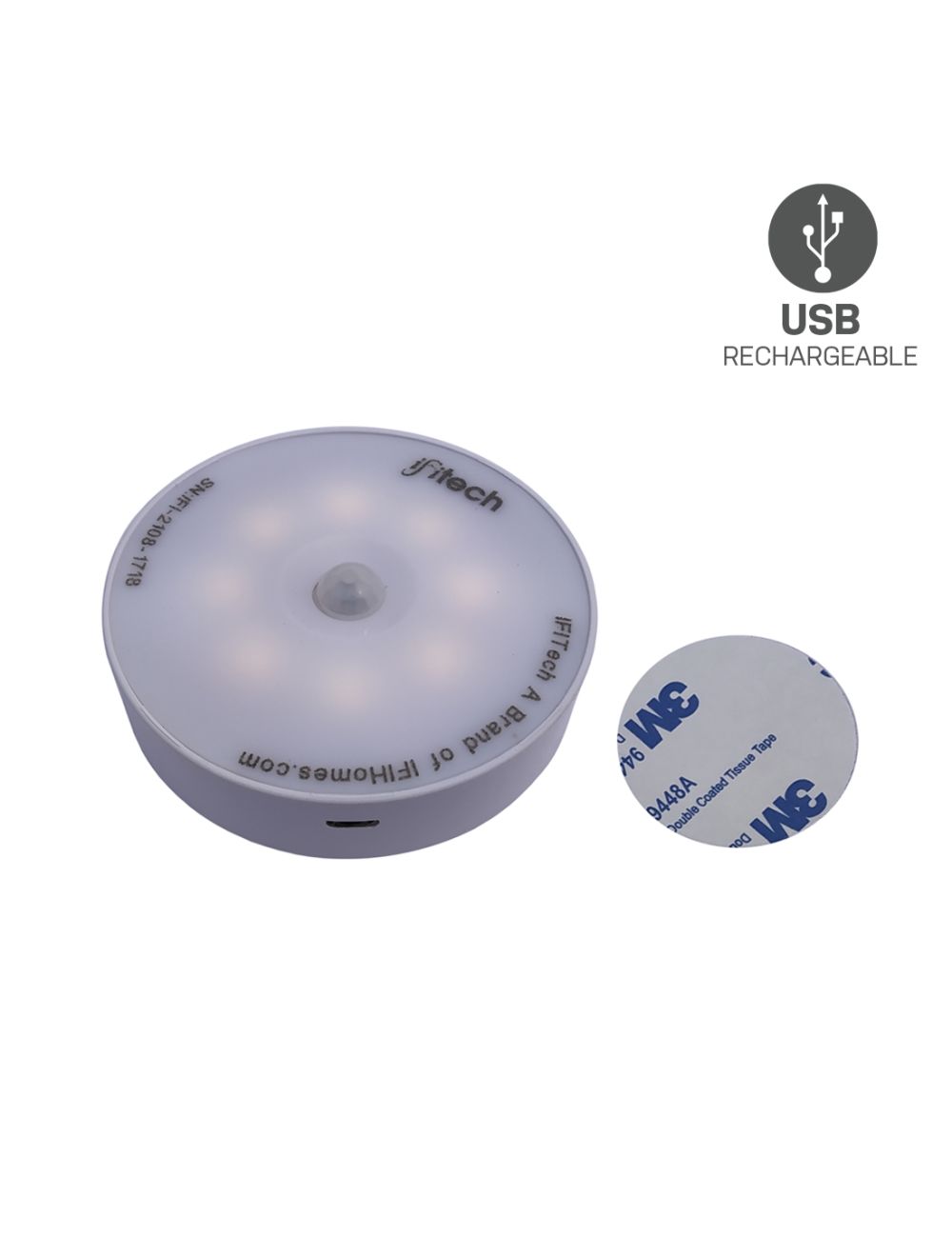 IFITech 8 LED Motion Sensor Rechargeable Light