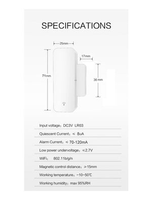 IFITech WiFi Door / Window / Cabinets / Drawers Open-Close Sensor | App Control