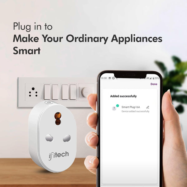 IFITech 16A Wi-Fi Smart Plug with Energy Monitoring - Suitable for Large Appliances