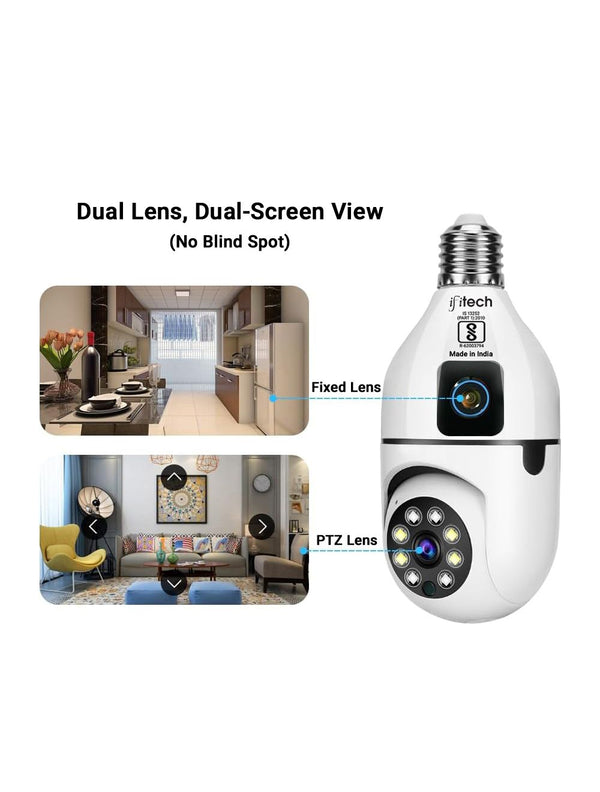 IFITech Dual Lens Smart Home Security WiFi Camera | 2 Megapixel Each Lens (Fixed & PTZ)