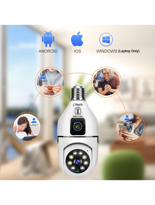 IFITech Dual Lens Smart Home Security WiFi Camera | 2 Megapixel Each Lens (Fixed & PTZ)