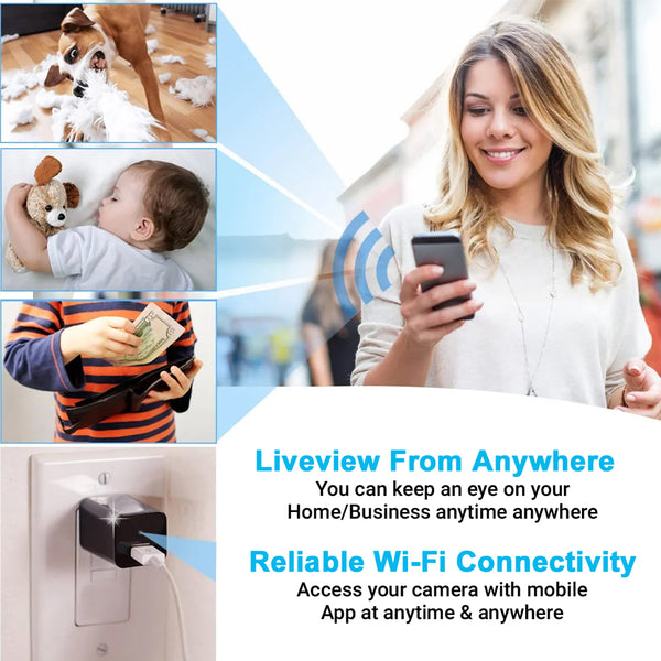 IFITech Hidden Spy Camera USB Charger – 1080P HD WiFi Mini Camera