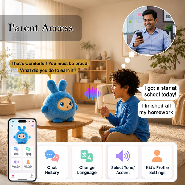 IFITech Buddy AI-Powered Interactive Learning & Storytelling Robot Toy for Kids | Supports Multiple Indian Languages | Rechargeable Talking Companion for Boys and Girls Aged 3+ (Blue)