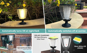 IFITech Outdoor Solar Gate Lights | Modern Outdoor Post Lights