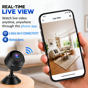 Eye4Spy HD Live View Mini Camera - V380 Pro | Motion Alerts | Low-Light Vision | 5V USB Powered | No Recording | No Battery | Spy Camera for Home & Office Monitoring